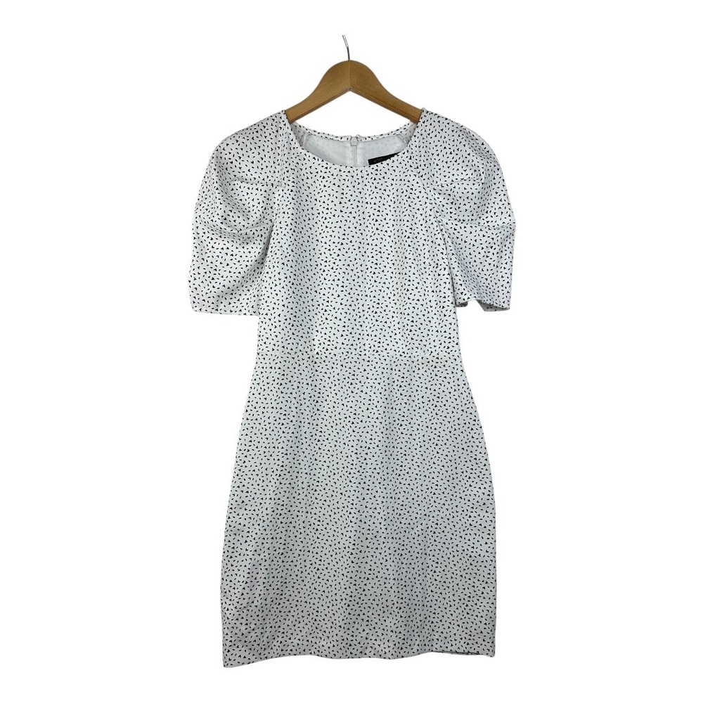 Banana Republic Dotted Scoop Neck Short Sleeve Dress size 0 White/Black